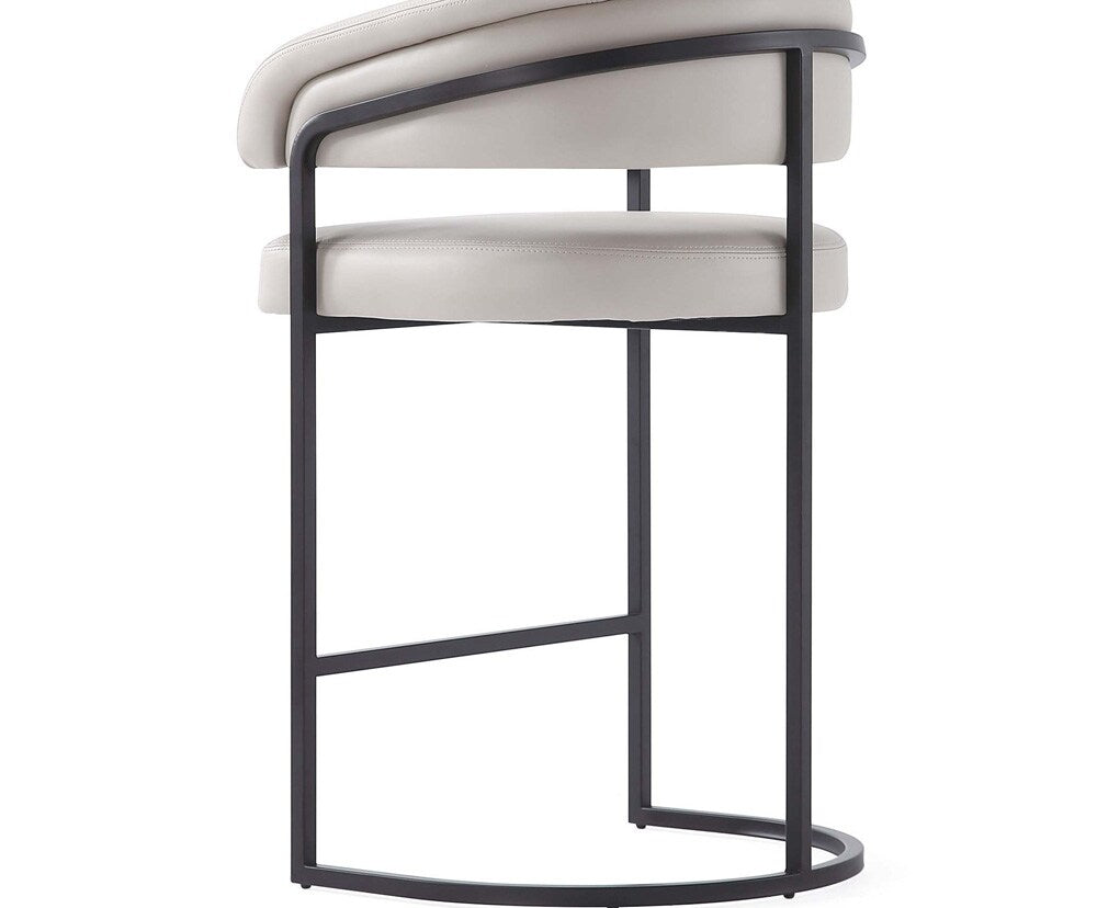 Manhattan Comfort - Augusta Leatherette Counter Stool with Metal Legs in Light Grey - Set of 2 - 2-CS018-LG veiw 8