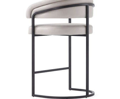 Manhattan Comfort - Augusta Leatherette Counter Stool with Metal Legs in Light Grey - Set of 2 - 2-CS018-LG veiw 8
