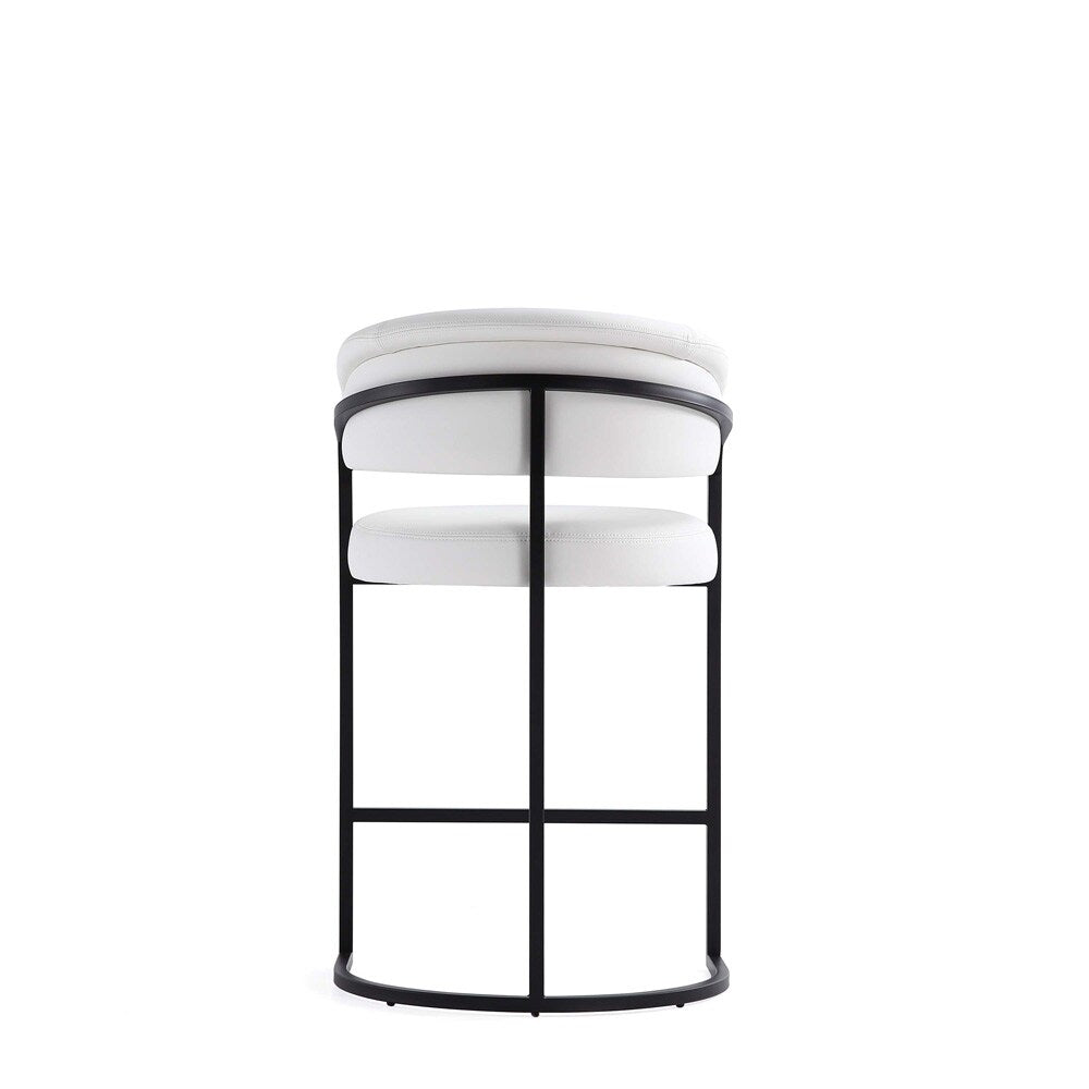 Manhattan Comfort - Augusta Leatherette Counter Stool with Metal Legs in White - Set of 2 - 2-CS018-WH veiw 5