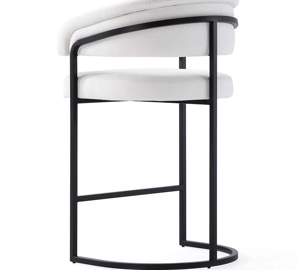 Manhattan Comfort - Augusta Leatherette Counter Stool with Metal Legs in White - Set of 2 - 2-CS018-WH veiw 8
