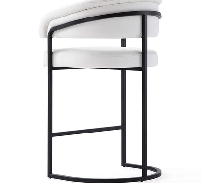 Manhattan Comfort - Augusta Leatherette Counter Stool with Metal Legs in White - Set of 2 - 2-CS018-WH veiw 8