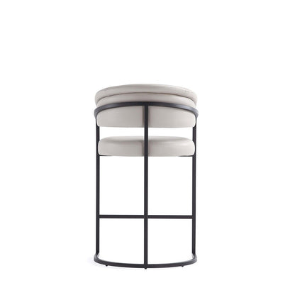 Manhattan Comfort - Augusta Leatherette Counter Stool with Metal Legs in Light Grey - Set of 3 - 3-CS018-LG veiw 5
