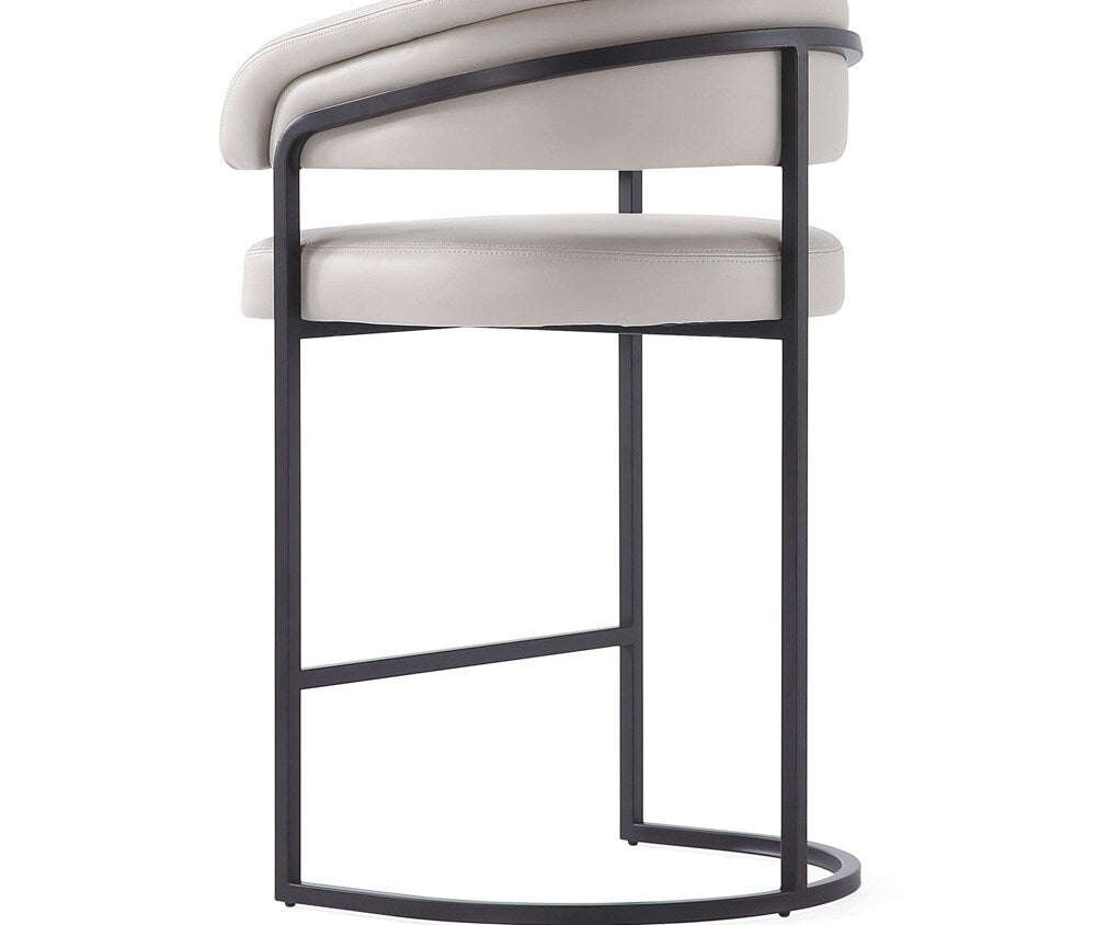 Manhattan Comfort - Augusta Leatherette Counter Stool with Metal Legs in Light Grey - Set of 3 - 3-CS018-LG veiw 8