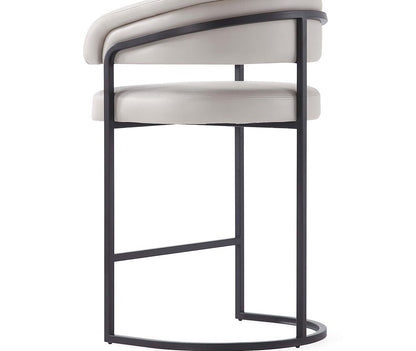 Manhattan Comfort - Augusta Leatherette Counter Stool with Metal Legs in Light Grey - Set of 3 - 3-CS018-LG veiw 8