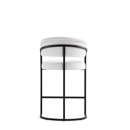 Manhattan Comfort - Augusta Leatherette Counter Stool with Metal Legs in White - Set of 3 - 3-CS018-WH veiw 5