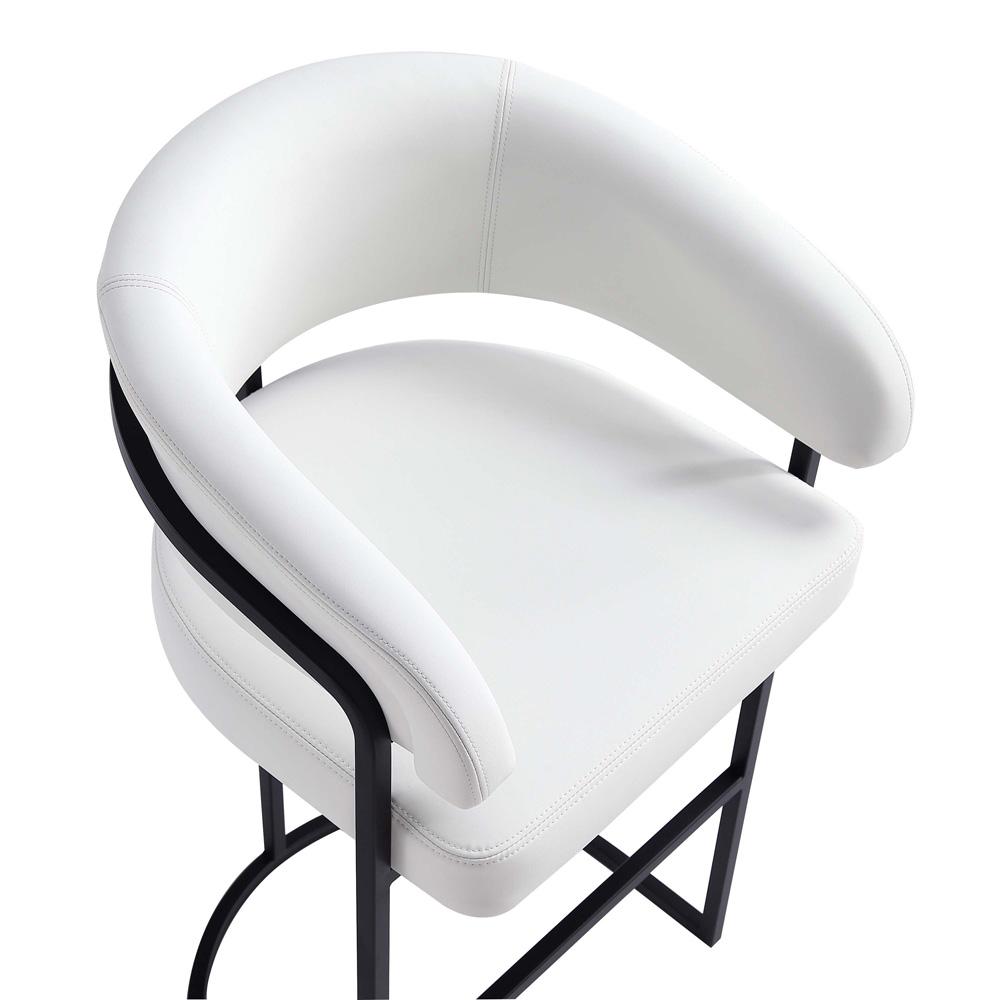 Manhattan Comfort - Augusta Leatherette Counter Stool with Metal Legs in White - Set of 3 - 3-CS018-WH veiw 7