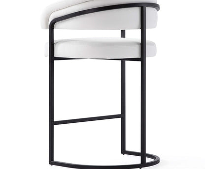 Manhattan Comfort - Augusta Leatherette Counter Stool with Metal Legs in White - Set of 3 - 3-CS018-WH veiw 8