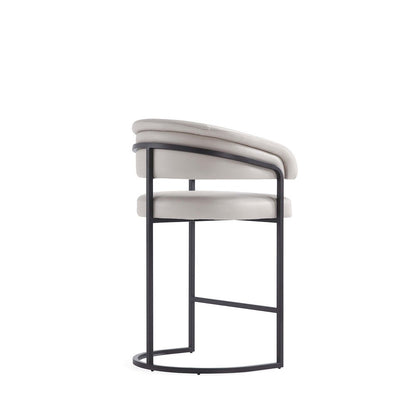 Manhattan Comfort - Augusta Leatherette Counter Stool with Metal Legs in Light Grey - CS018-LG veiw 3