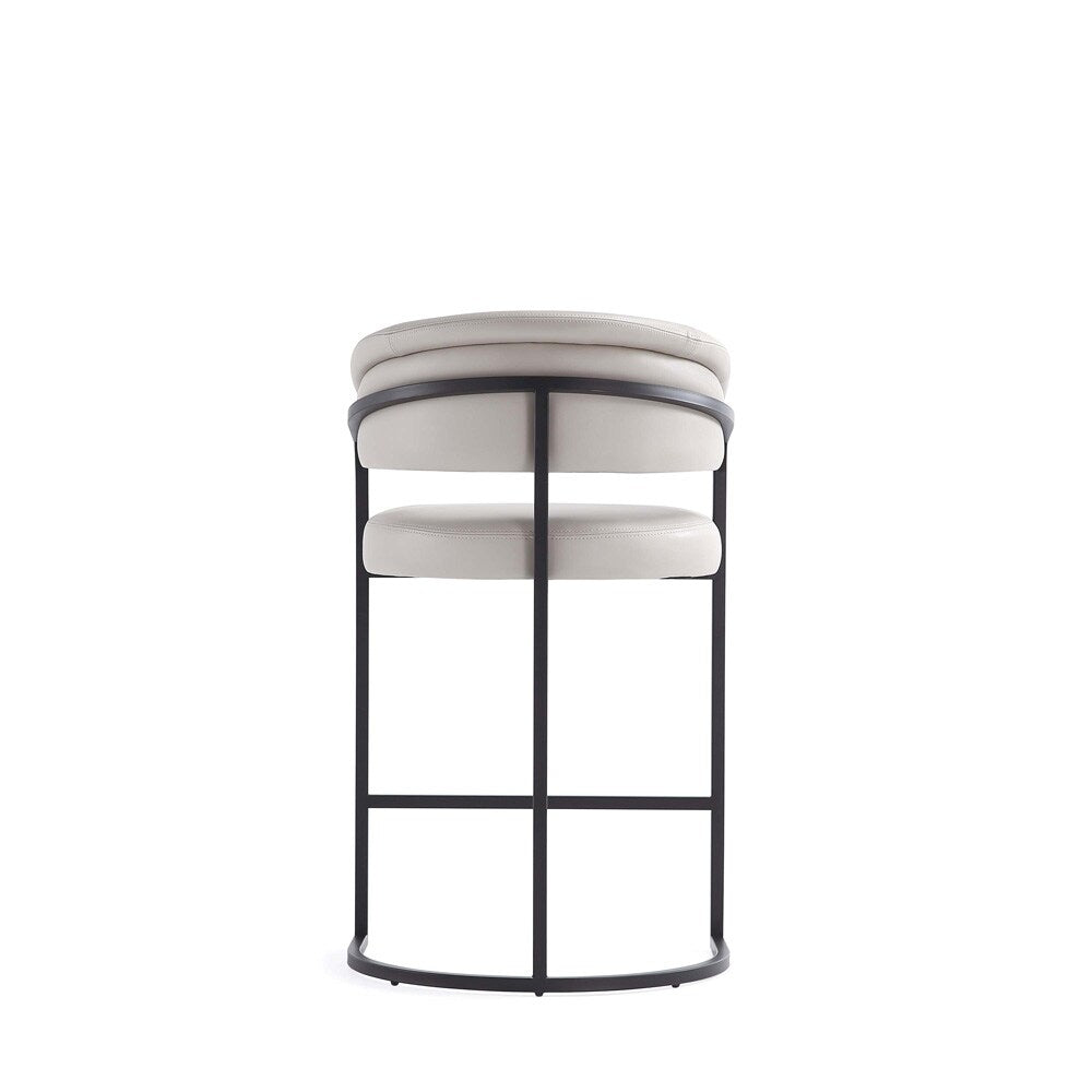 Manhattan Comfort - Augusta Leatherette Counter Stool with Metal Legs in Light Grey - CS018-LG veiw 5