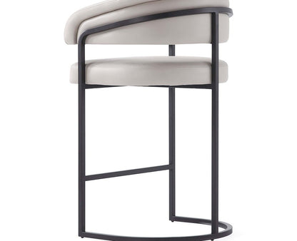 Manhattan Comfort - Augusta Leatherette Counter Stool with Metal Legs in Light Grey - CS018-LG veiw 8