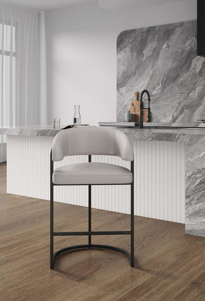 Manhattan Comfort - Augusta Leatherette Counter Stool with Metal Legs in Light Grey - CS018-LG veiw 10