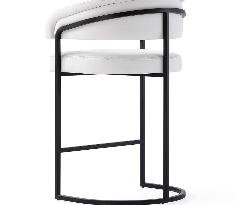 Manhattan Comfort - Augusta Leatherette Counter Stool with Metal Legs in White - CS018-WH veiw 8