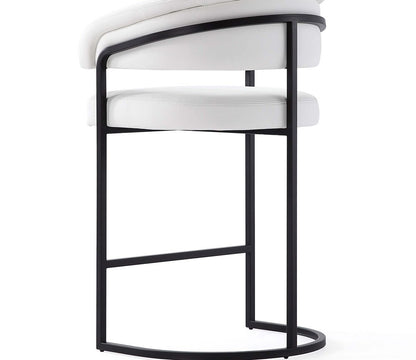 Manhattan Comfort - Augusta Leatherette Counter Stool with Metal Legs in White - CS018-WH veiw 8