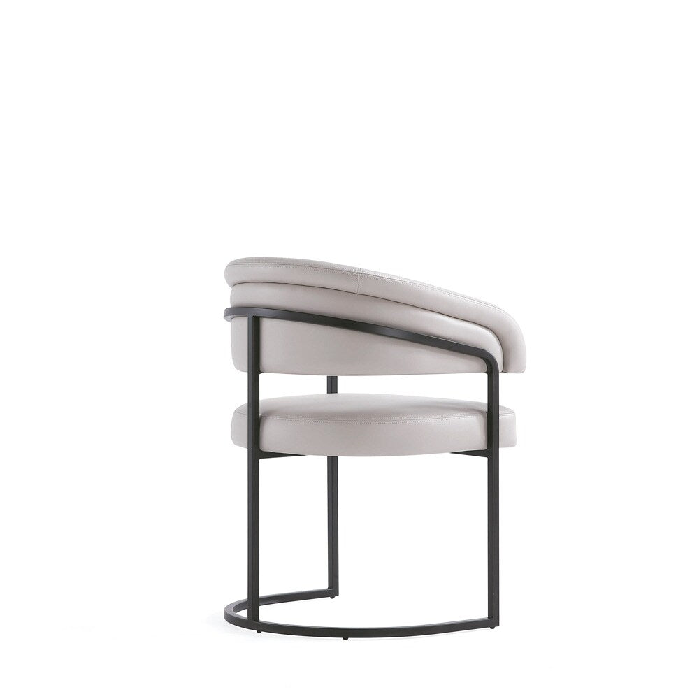 Manhattan Comfort - Augusta Leatherette Dining Chair with Metal Legs in Light Grey - Set of 2 - 2-DC094-LG veiw 3