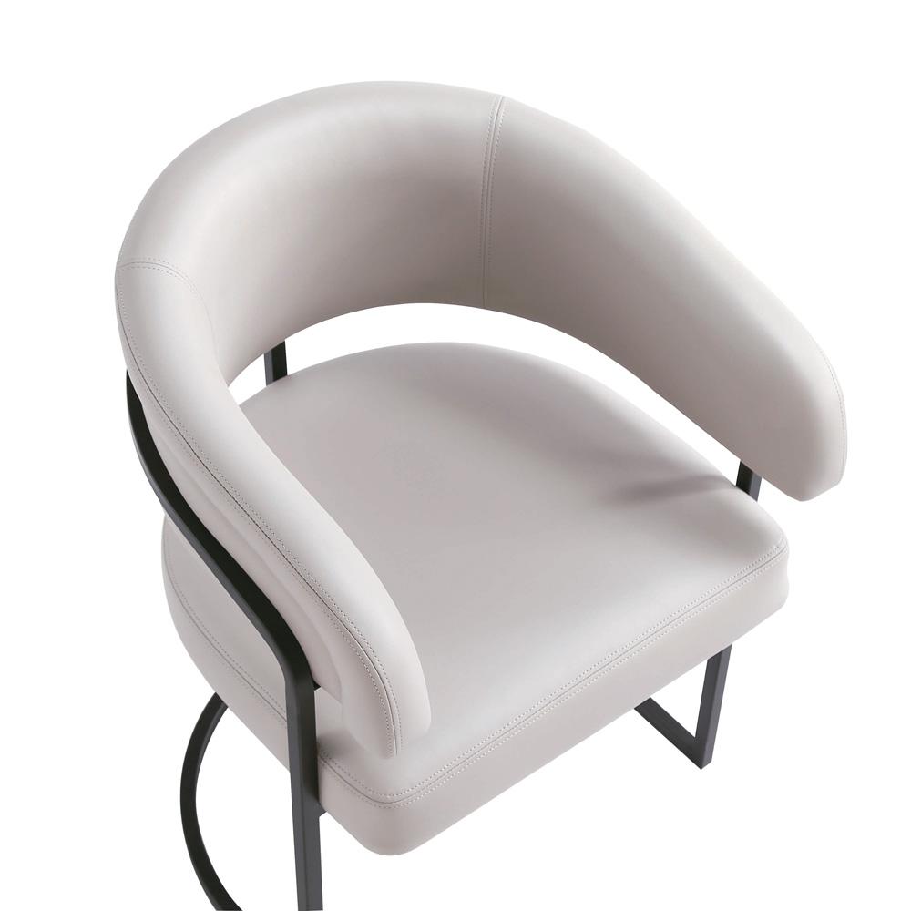 Manhattan Comfort - Augusta Leatherette Dining Chair with Metal Legs in Light Grey - Set of 2 - 2-DC094-LG veiw 7