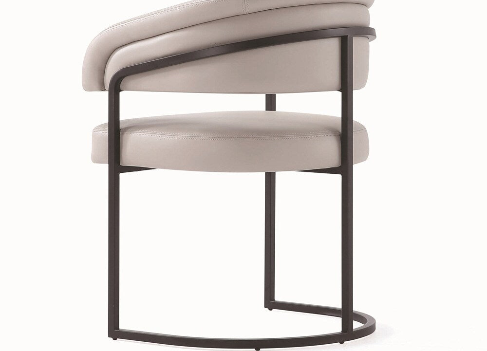 Manhattan Comfort - Augusta Leatherette Dining Chair with Metal Legs in Light Grey - Set of 2 - 2-DC094-LG veiw 8