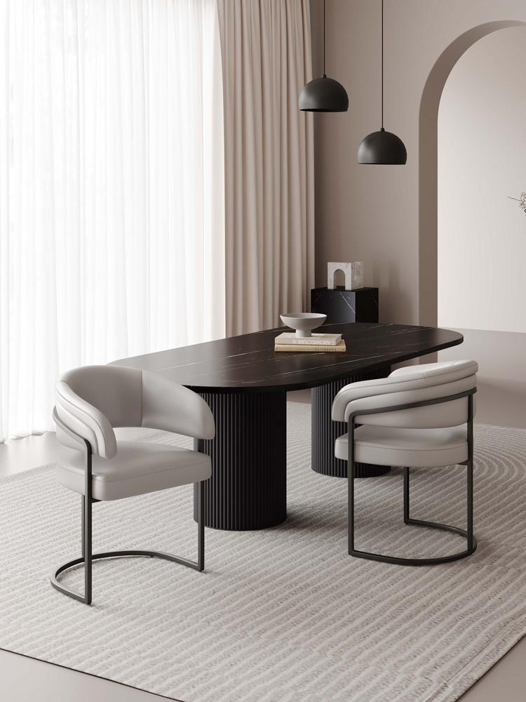 Manhattan Comfort - Augusta Leatherette Dining Chair with Metal Legs in Light Grey - Set of 2 - 2-DC094-LG veiw 10