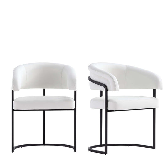 Manhattan Comfort - Augusta Leatherette Dining Chair with Metal Legs in White - Set of 2 - 2-DC094-WH veiw 1