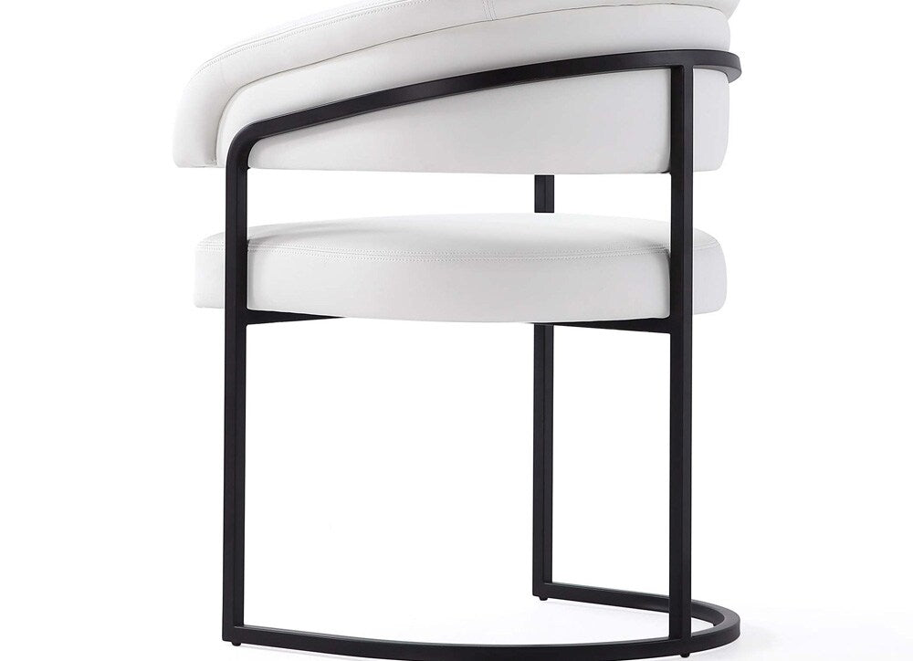 Manhattan Comfort - Augusta Leatherette Dining Chair with Metal Legs in White - Set of 2 - 2-DC094-WH veiw 8