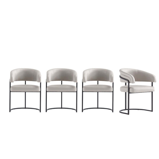 Manhattan Comfort - Augusta Leatherette Dining Chair with Metal Legs in Light Grey - Set of 4 - 4-DC094-LG veiw 1