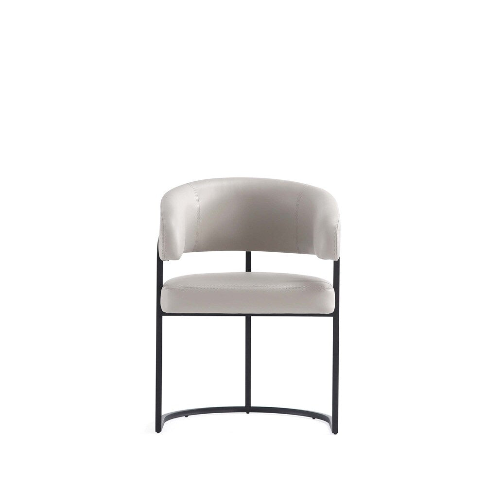 Manhattan Comfort - Augusta Leatherette Dining Chair with Metal Legs in Light Grey - Set of 4 - 4-DC094-LG veiw 2