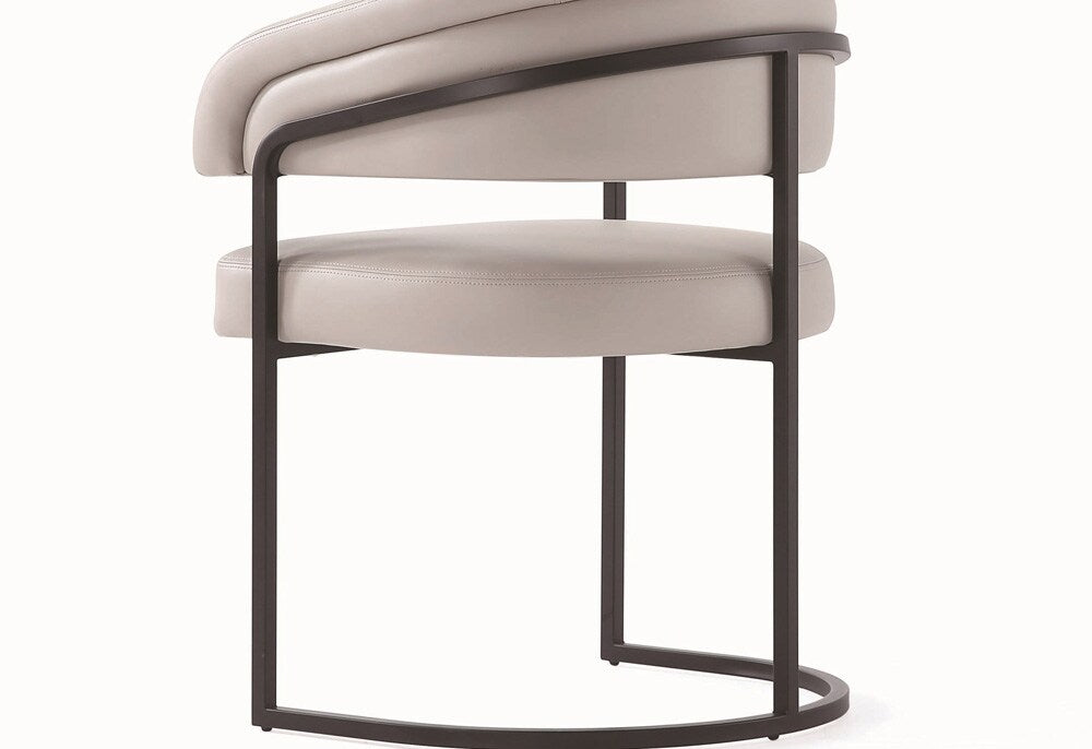 Manhattan Comfort - Augusta Leatherette Dining Chair with Metal Legs in Light Grey - Set of 4 - 4-DC094-LG veiw 8