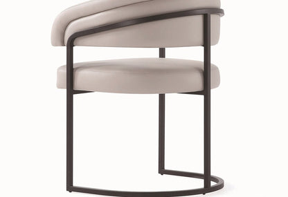 Manhattan Comfort - Augusta Leatherette Dining Chair with Metal Legs in Light Grey - Set of 4 - 4-DC094-LG veiw 8