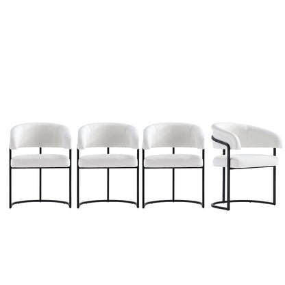 Manhattan Comfort - Augusta Leatherette Dining Chair with Metal Legs in White - Set of 4 - 4-DC094-WH veiw 1