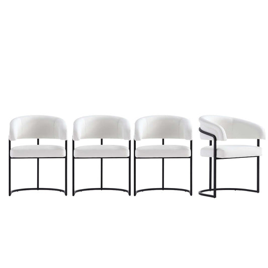Manhattan Comfort - Augusta Leatherette Dining Chair with Metal Legs in White - Set of 4 - 4-DC094-WH veiw 1