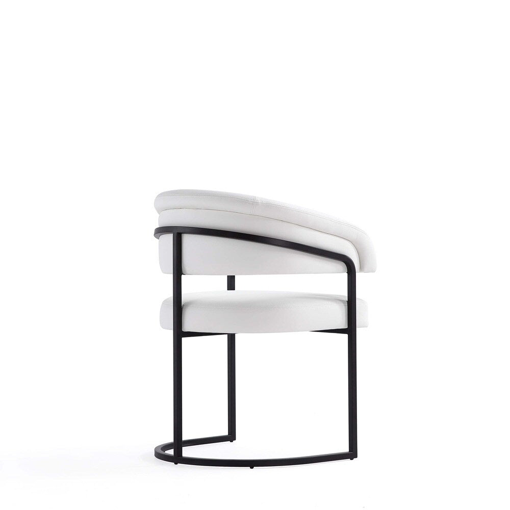 Manhattan Comfort - Augusta Leatherette Dining Chair with Metal Legs in White - Set of 4 - 4-DC094-WH veiw 3