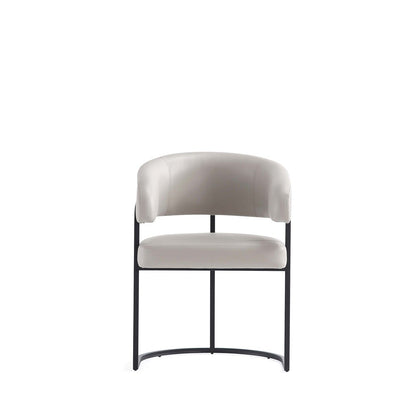 Manhattan Comfort - Augusta Leatherette Dining Chair with Metal Legs in Light Grey - Set of 6 - 6-DC094-LG veiw 2