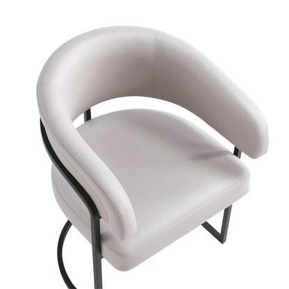 Manhattan Comfort - Augusta Leatherette Dining Chair with Metal Legs in Light Grey - Set of 6 - 6-DC094-LG veiw 7