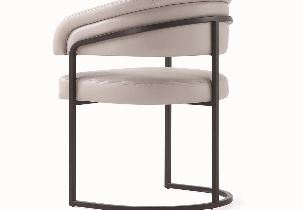 Manhattan Comfort - Augusta Leatherette Dining Chair with Metal Legs in Light Grey - Set of 6 - 6-DC094-LG veiw 8