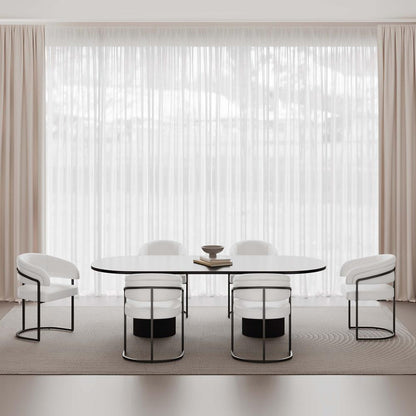 Manhattan Comfort - Augusta Leatherette Dining Chair with Metal Legs in White - Set of 6 - 6-DC094-WH veiw 10