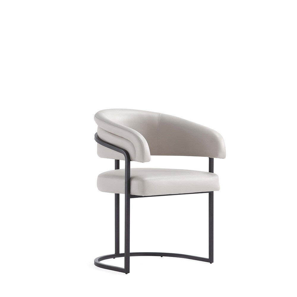 Manhattan Comfort - Augusta Leatherette Dining Chair with Metal Legs in Light Grey - DC094-LG veiw 1
