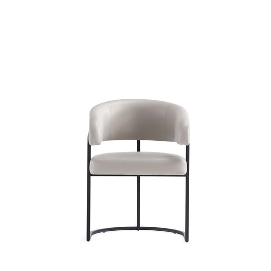 Manhattan Comfort - Augusta Leatherette Dining Chair with Metal Legs in Light Grey - DC094-LG veiw 2