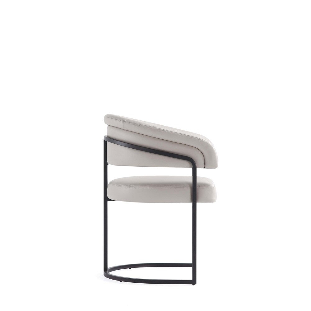 Manhattan Comfort - Augusta Leatherette Dining Chair with Metal Legs in Light Grey - DC094-LG veiw 4
