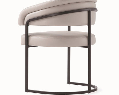 Manhattan Comfort - Augusta Leatherette Dining Chair with Metal Legs in Light Grey - DC094-LG veiw 8
