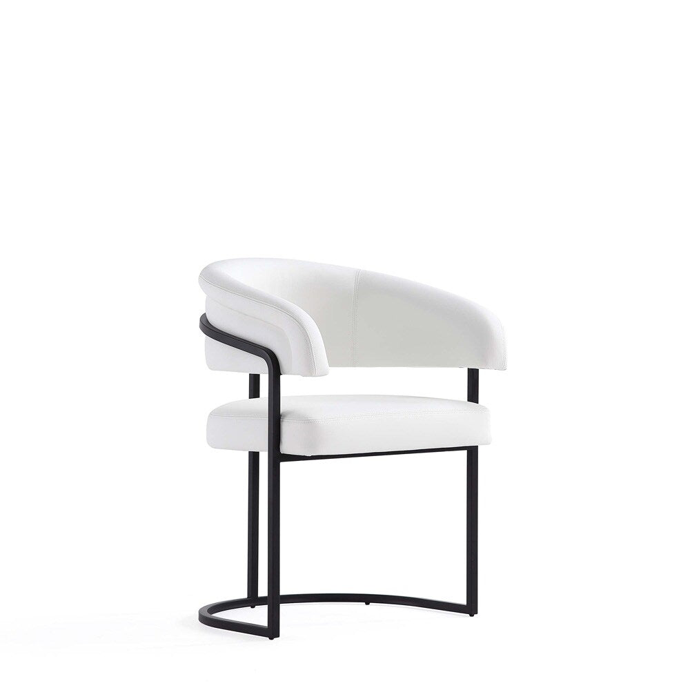 Manhattan Comfort - Augusta Leatherette Dining Chair with Metal Legs in White - DC094-WH veiw 1