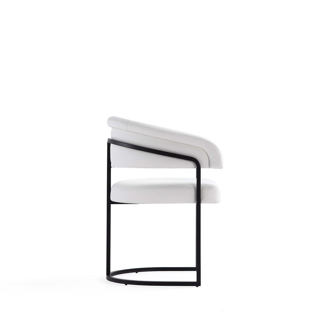 Manhattan Comfort - Augusta Leatherette Dining Chair with Metal Legs in White - DC094-WH veiw 4
