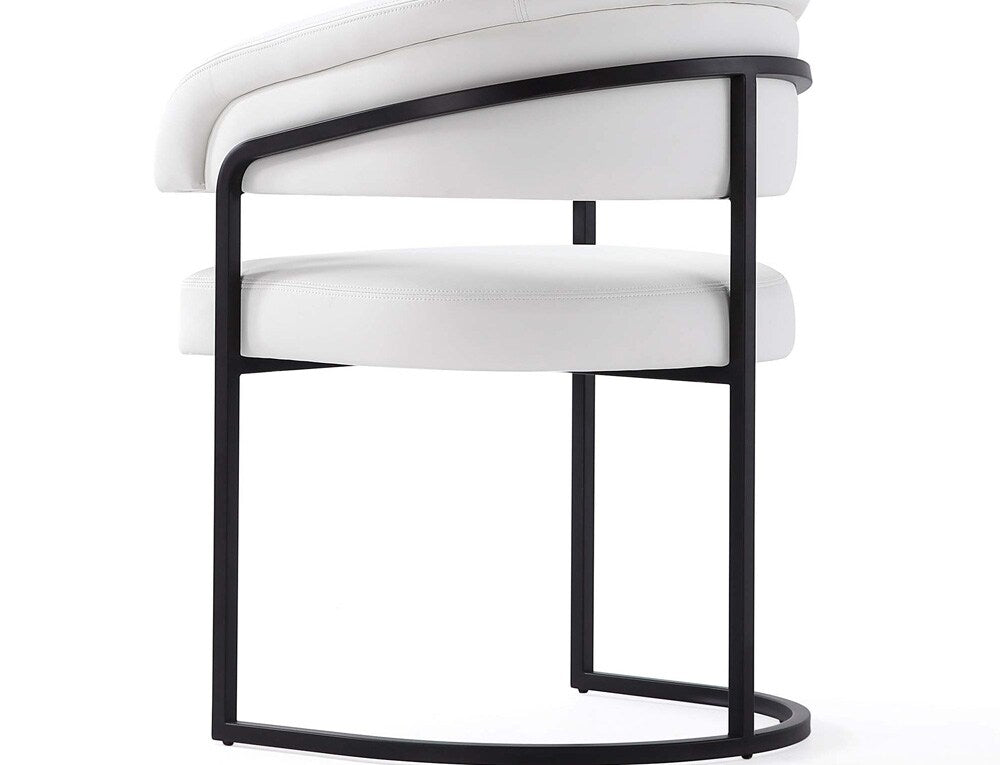 Manhattan Comfort - Augusta Leatherette Dining Chair with Metal Legs in White - DC094-WH veiw 8