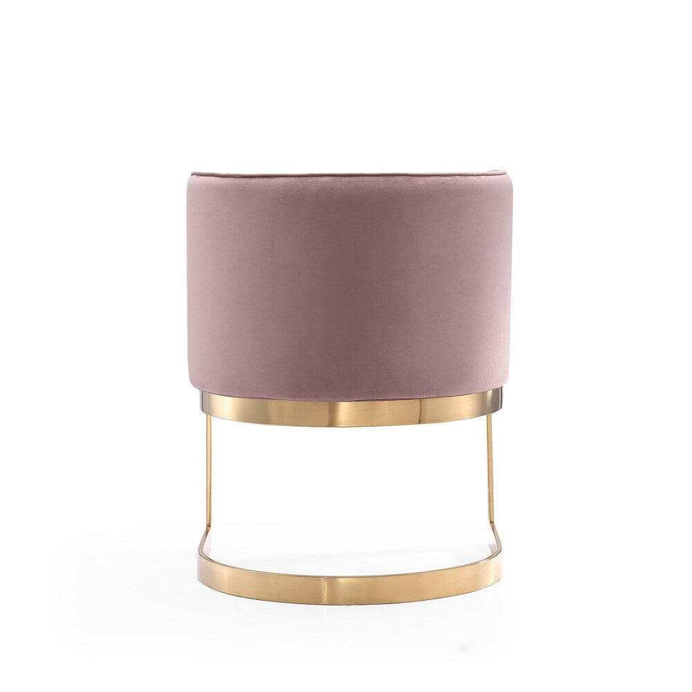 Manhattan Comfort - Aura Velvet Dining Chair with Stainless Steel Legs in Blush and Polished Brass - DC026-BH veiw 5