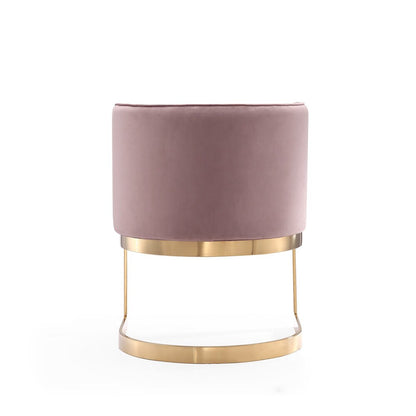 Manhattan Comfort - Aura Velvet Dining Chair with Stainless Steel Legs in Blush and Polished Brass - DC026-BH veiw 5