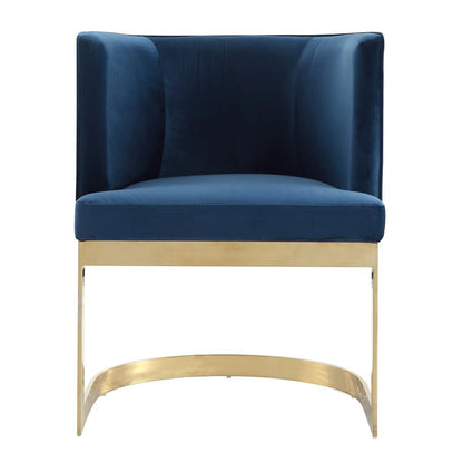 Manhattan Comfort - Aura Velvet Dining Chair with Stainless Steel Legs in Royal Blue and Polished Brass - DC026-BL veiw 2