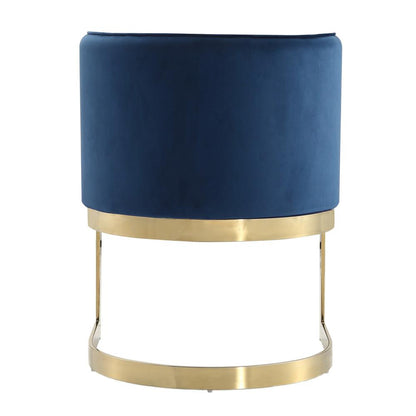 Manhattan Comfort - Aura Velvet Dining Chair with Stainless Steel Legs in Royal Blue and Polished Brass - DC026-BL veiw 5