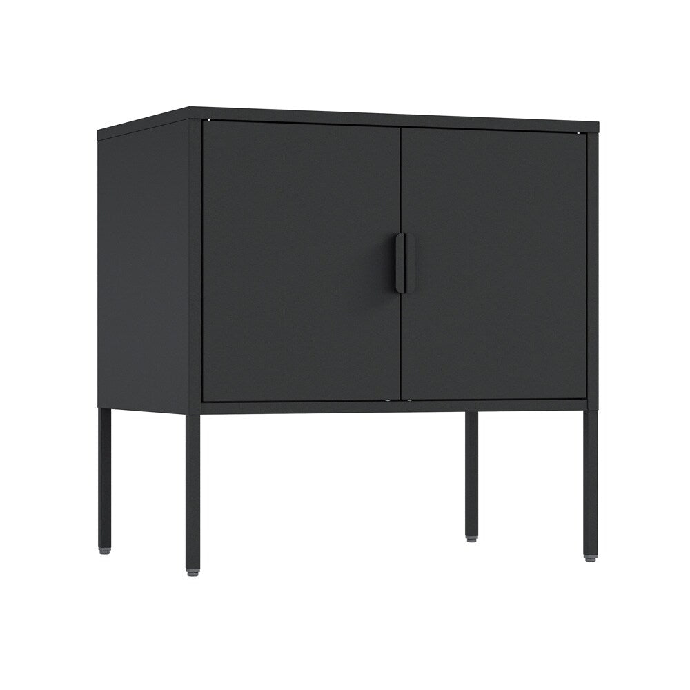 Manhattan Comfort - Ava 23.6 Accent Cabinet with 2 Adjustable Shelves in Black - AF005-BK veiw 2