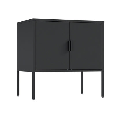 Manhattan Comfort - Ava 23.6 Accent Cabinet with 2 Adjustable Shelves in Black - AF005-BK veiw 2