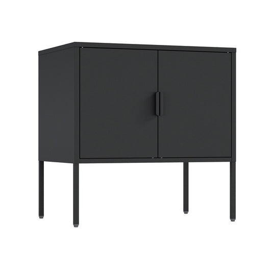 Manhattan Comfort - Ava 23.6 Accent Cabinet with 2 Adjustable Shelves in Black - AF005-BK veiw 2