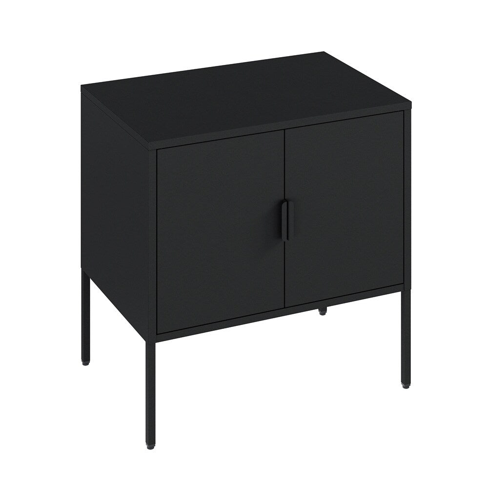 Manhattan Comfort - Ava 23.6 Accent Cabinet with 2 Adjustable Shelves in Black - AF005-BK veiw 3
