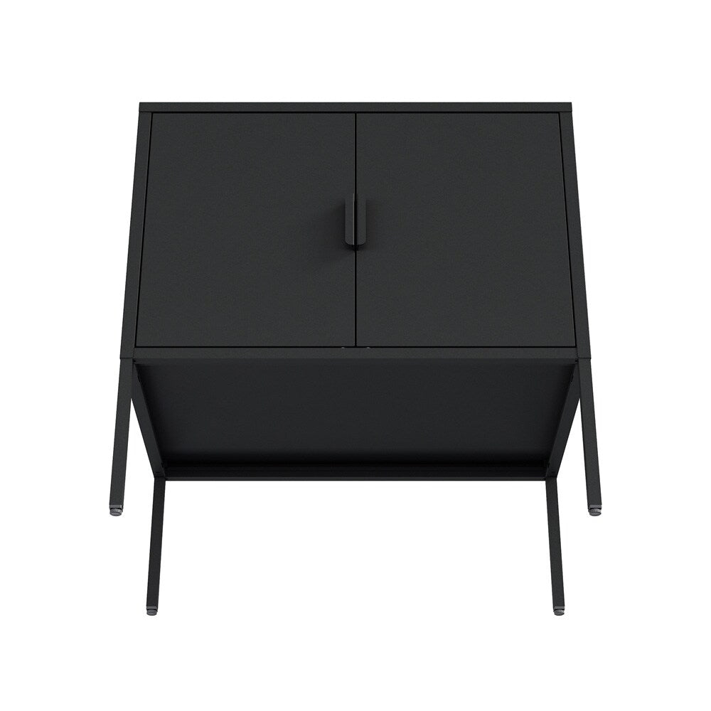 Manhattan Comfort - Ava 23.6 Accent Cabinet with 2 Adjustable Shelves in Black - AF005-BK veiw 6
